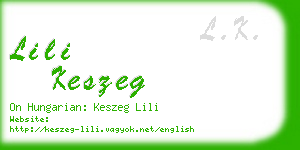 lili keszeg business card